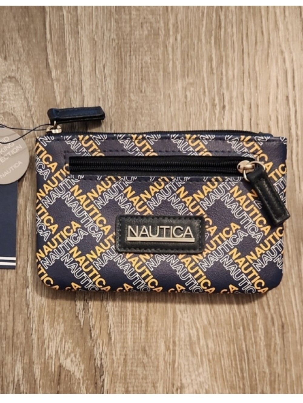 Nautica NWT Navy & Orange Logo Pouch | RFID Blocking | Card Holder